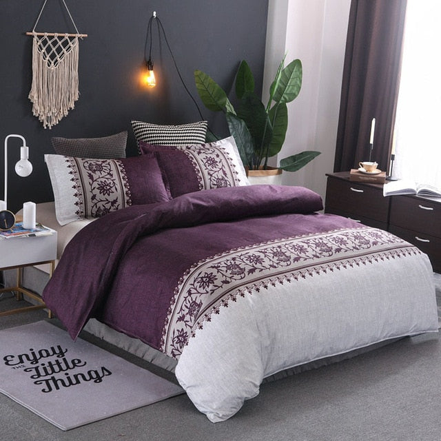 Printing Duvet Cover Sets Polyester Plain Printed Bedding Set Reactive Printing Duvet Cover With Pillowcases Bedding Set eprolo