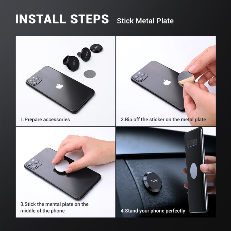 TOPK D21 Car Mobile Phone Holder Magnetic Universal In-car Phone Holder Stand, D21 - Shello's Creative Boutique