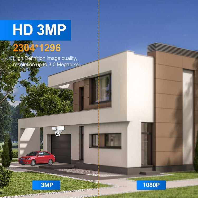 ESCAM QF612 3MP WiFi IP Camera & Floodlight, Support Night Vision / PIR Detection, QF612 SUNSKY