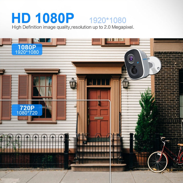 ESCAM G14 Rechargeable 1080P Full HD AI Recognition Infrared Night Vision WiFi Camera, G14 SUNSKY
