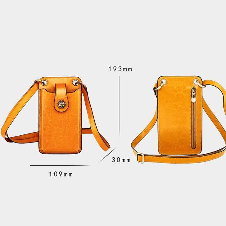 SJB68 Second Cowhide Mini Crossbody Mobile Phone Bag for Ladies
