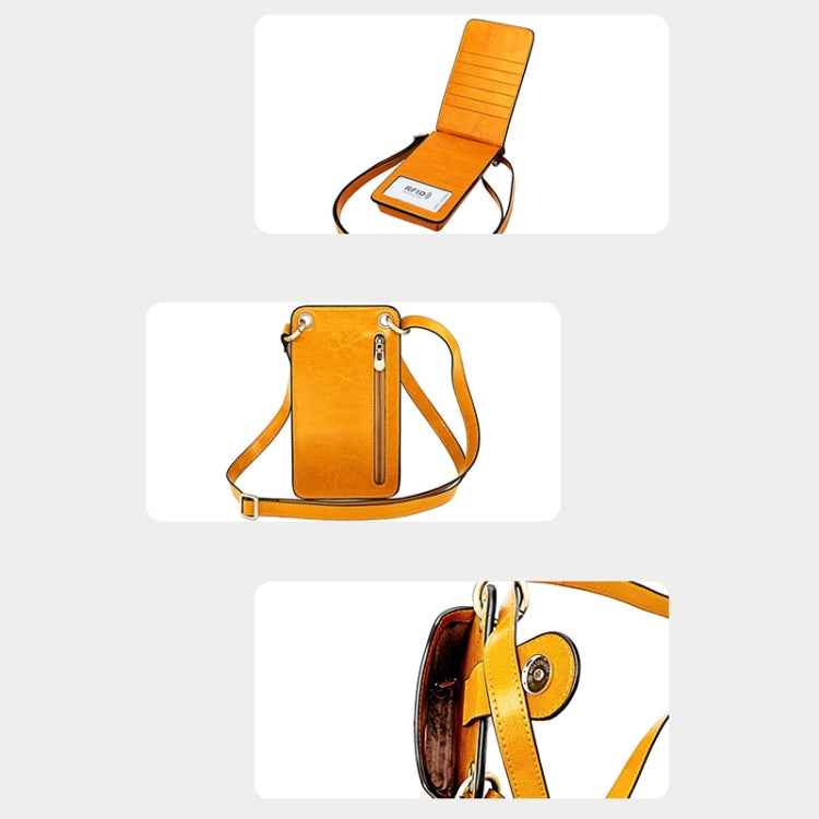 SJB68 Second Cowhide Mini Crossbody Mobile Phone Bag for Ladies
