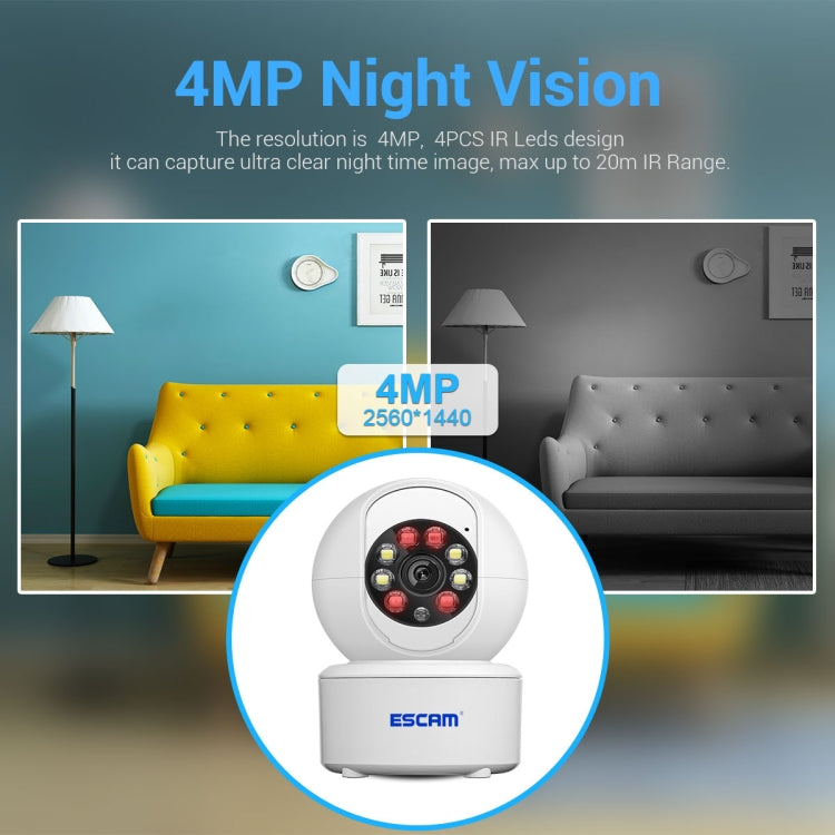 ESCAM QF005 4MP Indoor HD WiFi Pan-tilt Camera, Support Motion Detection / Two-way Audio / Night Vision, QF005 SUNSKY