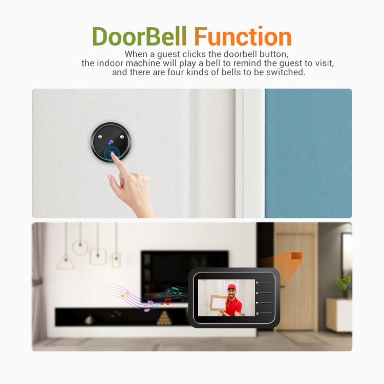 ESCAM C22 2.4 inch Screen Digital Door Viewer, Support Night Vision, TF Card, Take Photos and Video, C22 SUNSKY