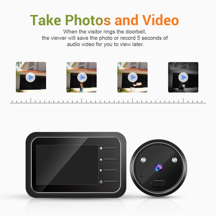 ESCAM C22 2.4 inch Screen Digital Door Viewer, Support Night Vision, TF Card, Take Photos and Video, C22 SUNSKY