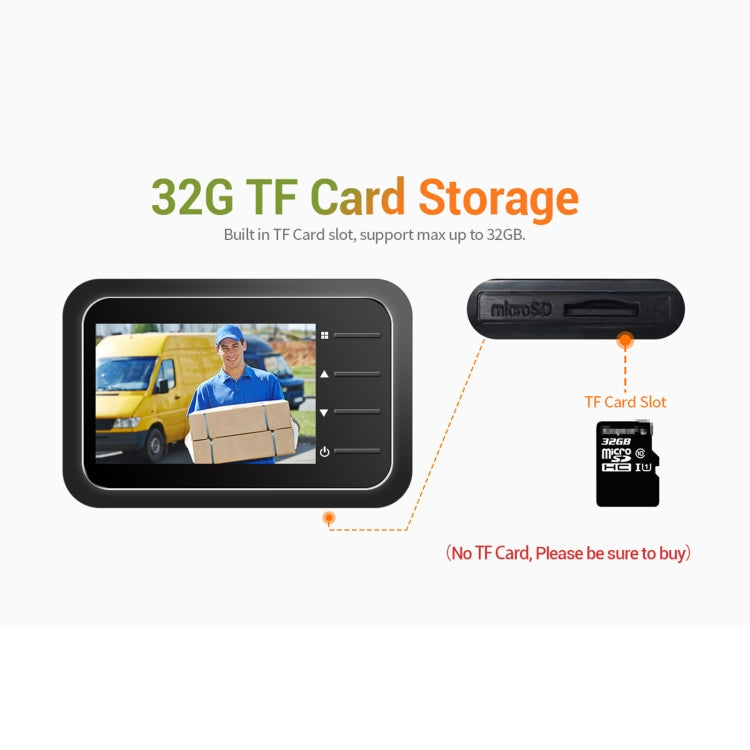 ESCAM C22 2.4 inch Screen Digital Door Viewer, Support Night Vision, TF Card, Take Photos and Video, C22 SUNSKY