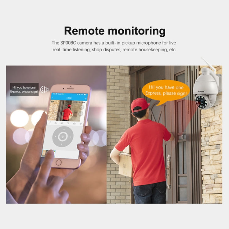 Sricam SP008C 5MP 10X Zoom IP66 Waterproof CCTV WiFi IP Camera Monitor, US Plug, EU Plug, UK Plug, AU Plug SUNSKY