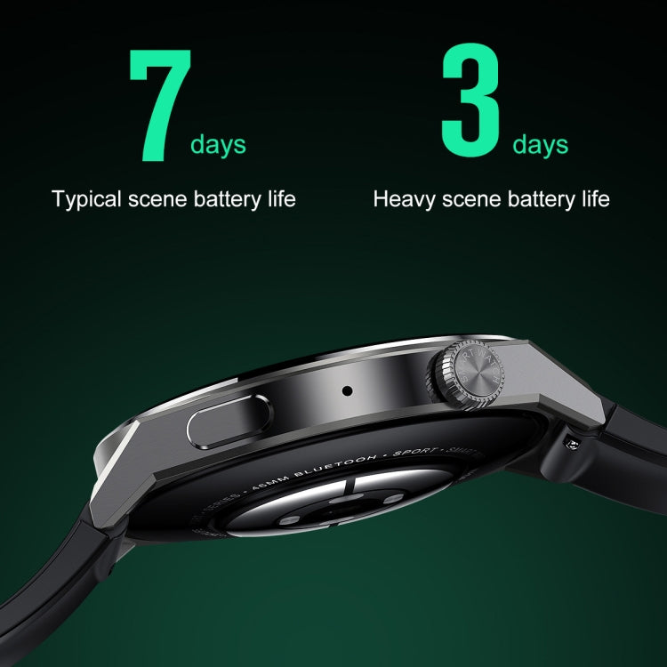 Ochstin 5HK46P 1.36 inch Round Screen Silicone Strap Smart Watch with Bluetooth Call Function, Silicone Strap(Black+Black), Silicone Strap(Silver+Black) - Shello's Creative Boutique
