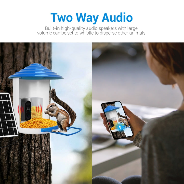 ESCAM PT389 IP66 Waterproof 2MP PIR Motion Detection Two-way Audio Night Vision WiFi Camera with AI Bird Recognition Bird Watching House, PT389 SUNSKY