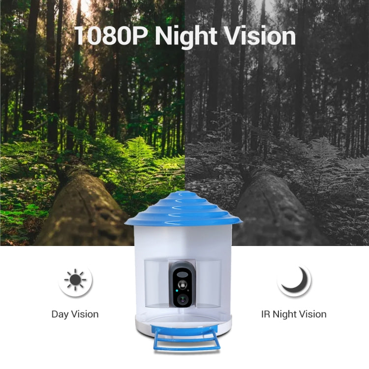ESCAM PT389 IP66 Waterproof 2MP PIR Motion Detection Two-way Audio Night Vision WiFi Camera with AI Bird Recognition Bird Watching House, PT389 SUNSKY