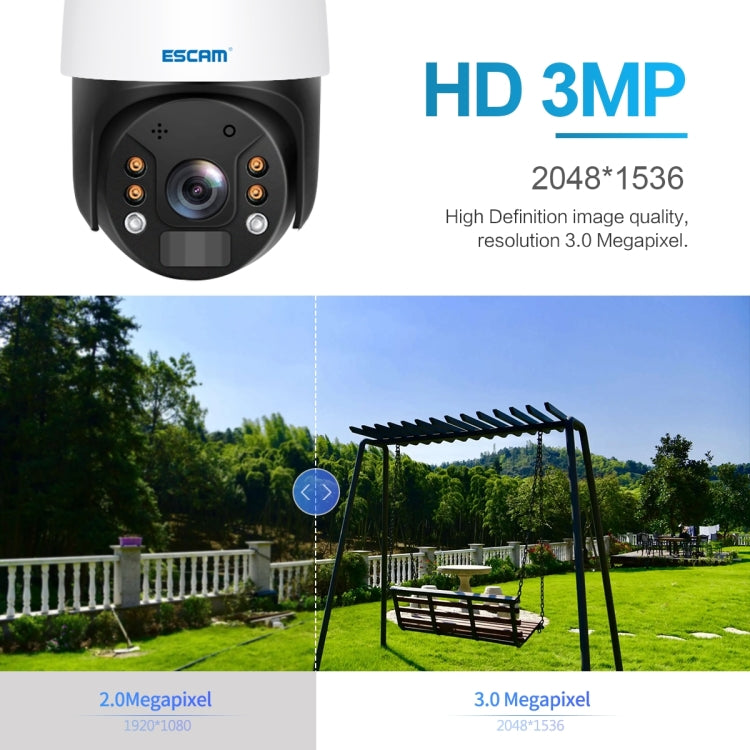 ESCAM QF724 3MP 24h Recording Cloud Storage PT 4G PIR Alarm IP Camera with Solar Panel, AU Plug SUNSKY