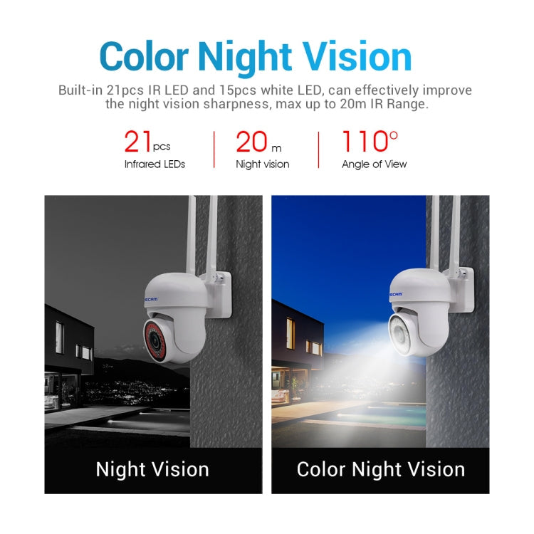 ESCAM PVR007 3MP Smart HD WiFi Camera Support Full Color Night Vision / Motion Detection / Sound Alarm / TF Card, PVR007 SUNSKY