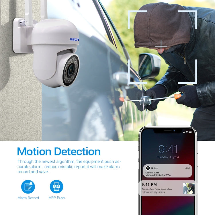 ESCAM PVR007 3MP Smart HD WiFi Camera Support Full Color Night Vision / Motion Detection / Sound Alarm / TF Card, PVR007 SUNSKY