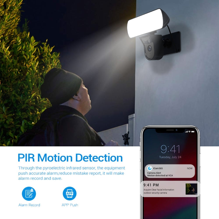 ESCAM QF615 3MP IP66 Waterproof WiFi IP Camera & Floodlight, Support Night Vision / PIR Motion Detection / Two-way Audio, QF615 SUNSKY