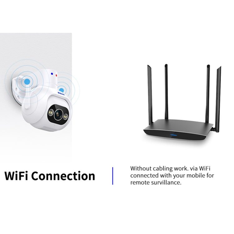 ESCAM PT304 HD 4MP Humanoid Detection Tracking WiFi Connection Sound Alarm Intelligent Night Vision H.265 Camera, US Plug, AU Plug, EU Plug, UK Plug SUNSKY