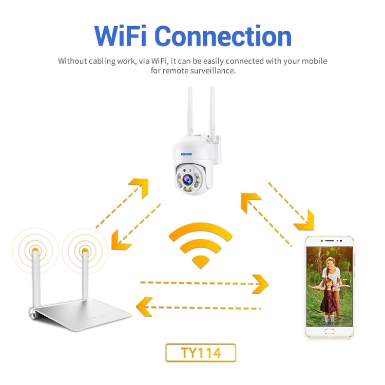 ESCAM TV114 4MP WiFi Camera Support Two-Way Voice & Night Vision & Motion Detection, EU Plug, US Plug, UK Plug, AU Plug SUNSKY