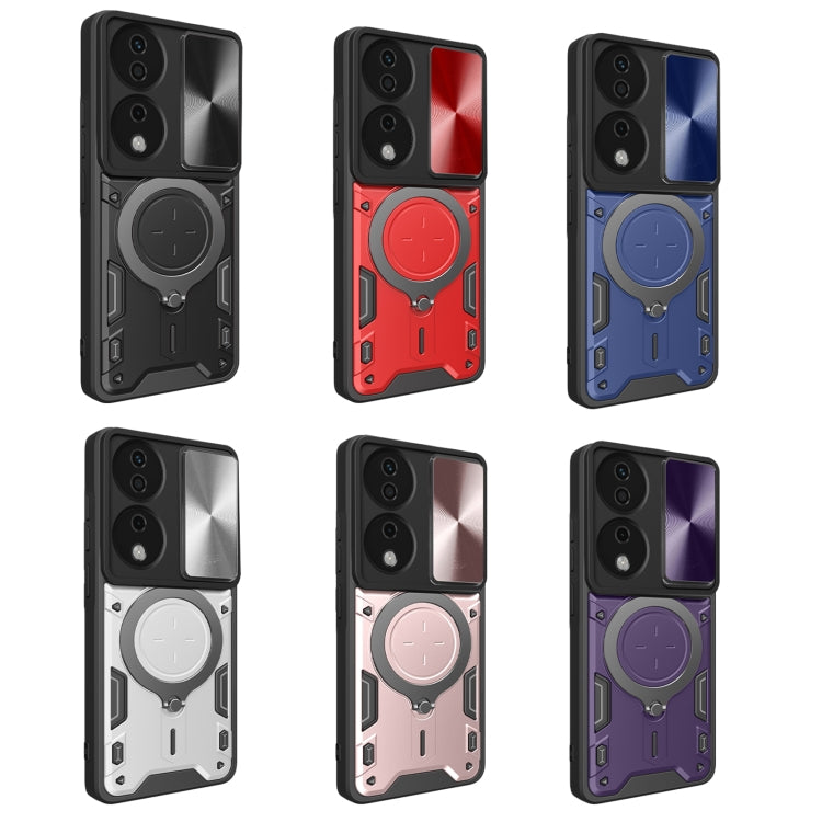 CD Texture Sliding Camshield Magnetic Holder Phone Case, For Honor X7b, For Honor X5 Plus, For Honor X9b, For Honor 90 Lite 5G - Shello's Creative Boutique
