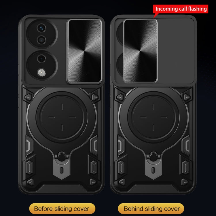 CD Texture Sliding Camshield Magnetic Holder Phone Case, For Honor X7b, For Honor X5 Plus, For Honor X9b, For Honor 90 Lite 5G - Shello's Creative Boutique