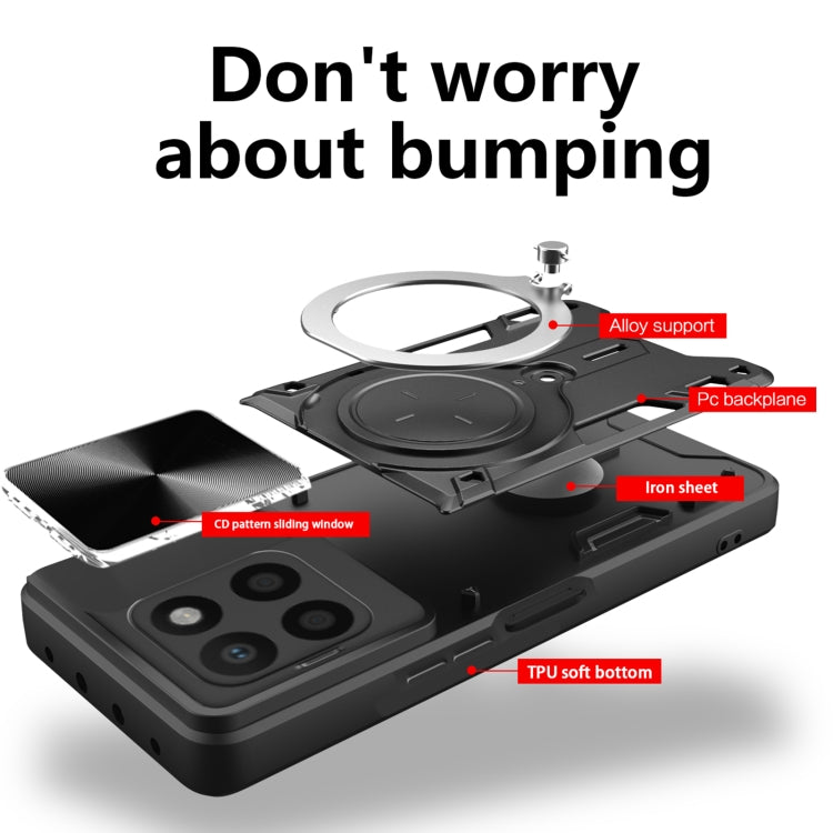 CD Texture Sliding Camshield Magnetic Holder Phone Case, For Honor X8 5G / X6 4G, For Honor X8 4G - Shello's Creative Boutique