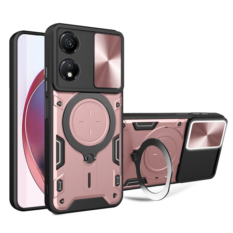 CD Texture Sliding Camshield Magnetic Holder Phone Case, For Honor X7b, For Honor X5 Plus, For Honor X9b, For Honor 90 Lite 5G - Shello's Creative Boutique