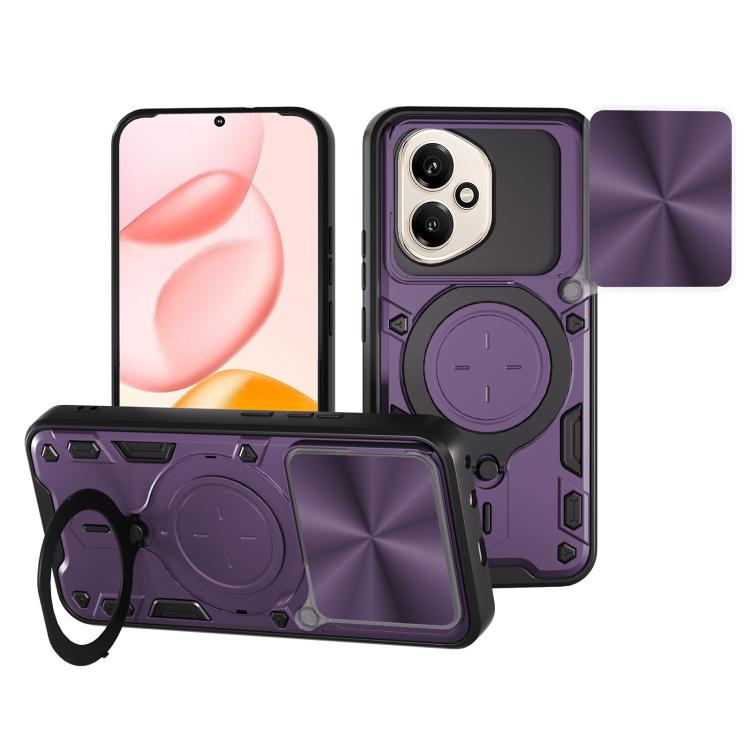 CD Texture Sliding Camshield Magnetic Holder Phone Case, For Honor 400 Smart / X7d 5G Global, For Honor 400 Pro Global 160.8mm, For Honor 400 Lite Global, For Honor 400 Global 156.5mm - Shello's Creative Boutique