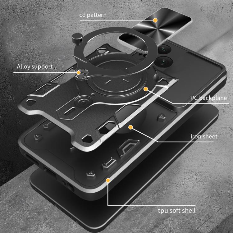 CD Texture Sliding Camshield Magnetic Holder Phone Case, For Honor 400 Pro Global 160.8mm, For Honor 400 Lite Global, For Honor 400 Global 156.5mm, For Honor Magic7 Pro - Shello's Creative Boutique