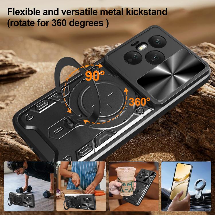 CD Texture Sliding Camshield Magnetic Holder Phone Case, For Honor 400 Pro Global 160.8mm, For Honor 400 Lite Global, For Honor 400 Global 156.5mm, For Honor Magic7 Pro - Shello's Creative Boutique