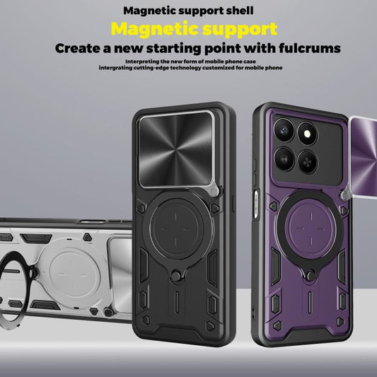 CD Texture Sliding Camshield Magnetic Holder Phone Case, For Honor 400 Smart / X7d 5G Global, For Honor 400 Pro Global 160.8mm, For Honor 400 Lite Global, For Honor 400 Global 156.5mm - Shello's Creative Boutique