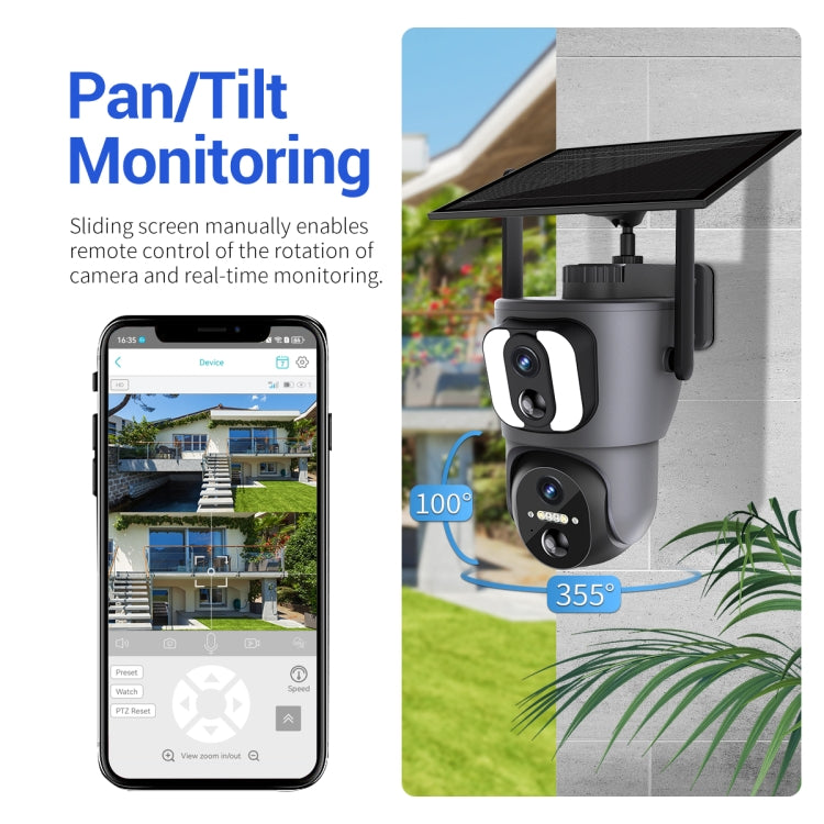 ESCAM QF390 2x2MP Binocular Solar WiFi Camera Supports Two-way Voice & Alarm Recording, QF390 SUNSKY