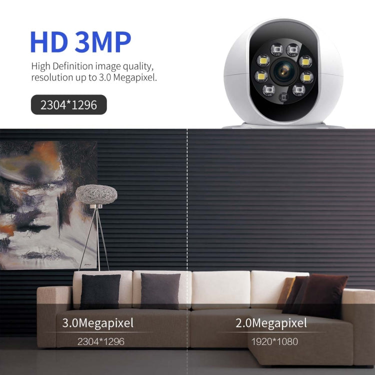 ESCAM QF104 One Click Video Call 3MP Indoor Humanoid Detection Audible Alarm Color Night Version Smart WiFi Camera, AU Plug, US Plug, UK Plug, EU Plug SUNSKY