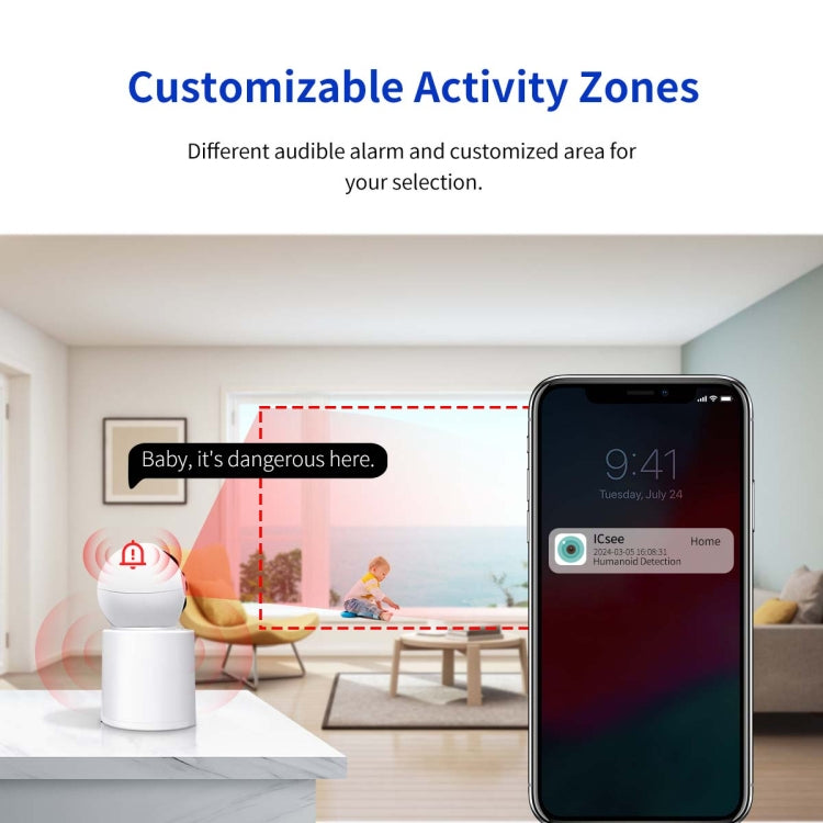 ESCAM QF104 One Click Video Call 3MP Indoor Humanoid Detection Audible Alarm Color Night Version Smart WiFi Camera, AU Plug, US Plug, UK Plug, EU Plug SUNSKY
