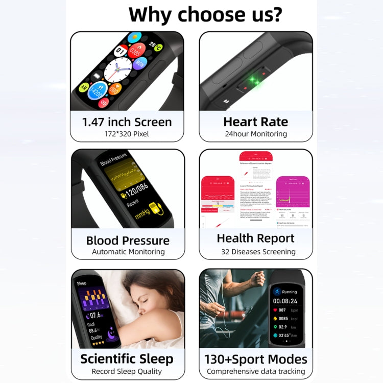Spovan H7 BT5.3 IP67 1.47 inch Smart Sport Watch, Support Bluetooth Call / Sleep / Blood Oxygen / Heart Rate / Blood Pressure Health Monitor - Shello's Creative Boutique