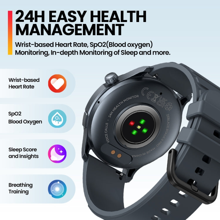 Zeblaze Btalk 3 Pro 1.43 inch BT5.2 Fitness Wellness Smart Watch, Support Bluetooth Call / Sleep / Blood Oxygen / Heart Rate / Blood Pressure Health Monitor - Shello's Creative Boutique
