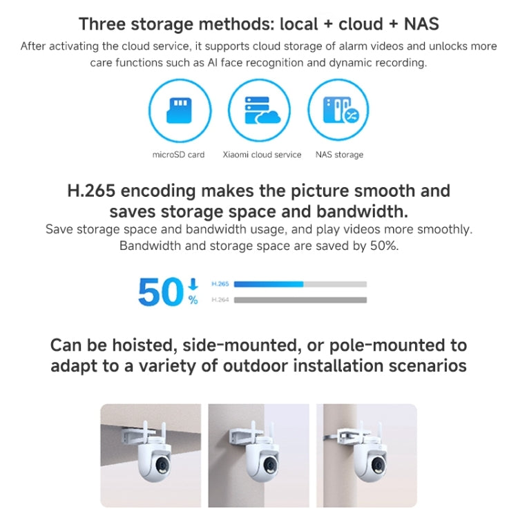Xiaomi CW500 5MP Outdoor IP66 Waterproof Support Two-way Voice WiFi Camera, US Plug, CW500 Single Camera SUNSKY