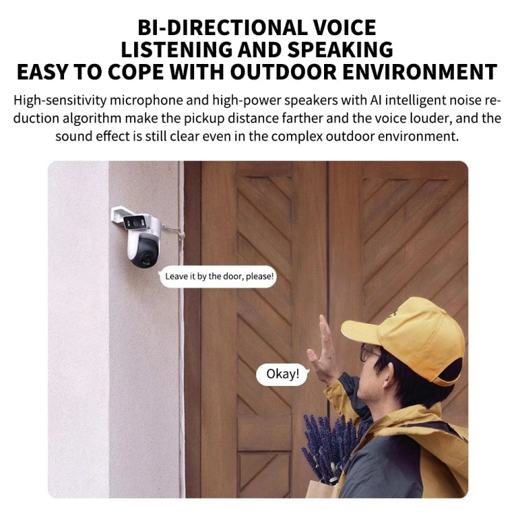 Xiaomi CW500 Dual Camera 8MP Outdoor IP66 Waterproof Support AI Detection Two-Way Voice WiFi Camera, US Plug, CW500 Dual Camera SUNSKY
