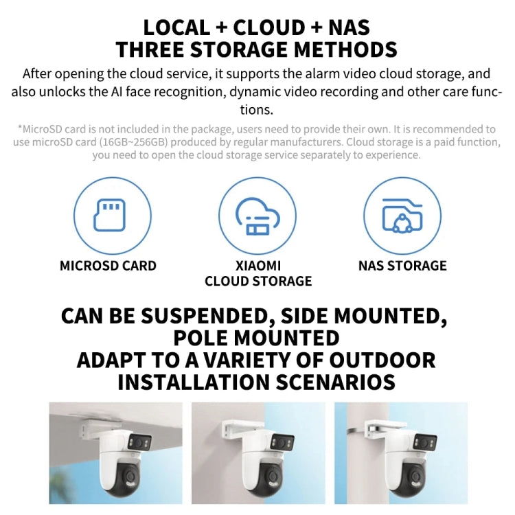Xiaomi CW500 Dual Camera 8MP Outdoor IP66 Waterproof Support AI Detection Two-Way Voice WiFi Camera, US Plug, CW500 Dual Camera SUNSKY