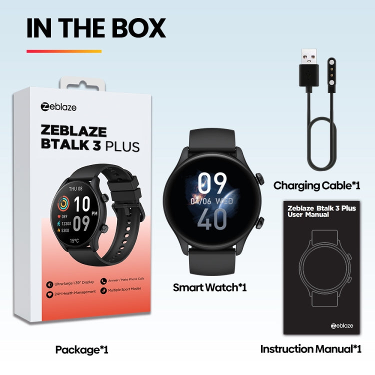 Zeblaze Btalk 3 Plus 1.39 inch Screen Fitness & Wellness Smart Watch Supports Voice Calling - Shello's Creative Boutique