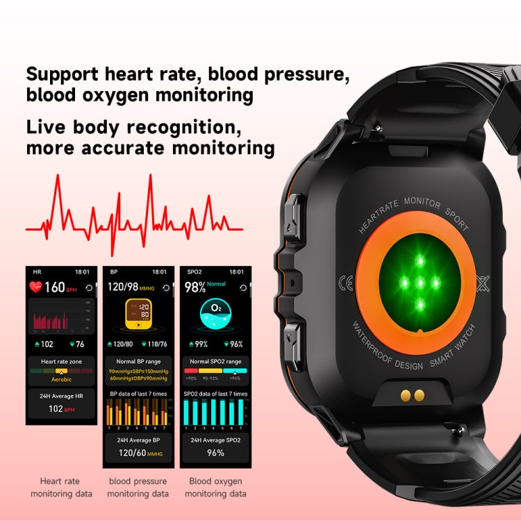 LEMFO C26 1.96 inch Sport Smart Watch, Support Bluetooth Call / Message Notification / Heart Rate / Blood Pressure Health Monitor Shello's Creative Boutique