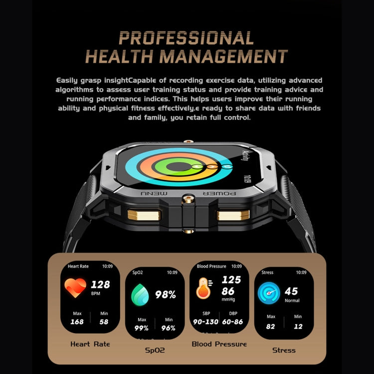 LEMFO C28 2.02 inch Sport Smart Watch, Support Bluetooth Call / Sleep / Blood Oxygen / Heart Rate / Blood Pressure Health Monitor - Shello's Creative Boutique