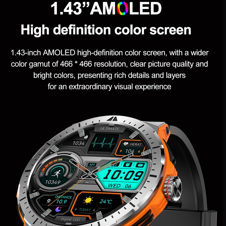 LEMFO HK52 1.43 inch BT5.3 IP68 Sport Smart Watch, Support Bluetooth Call / Message Notification / Heart Rate / Blood Pressure Health Monitor - Shello's Creative Boutique