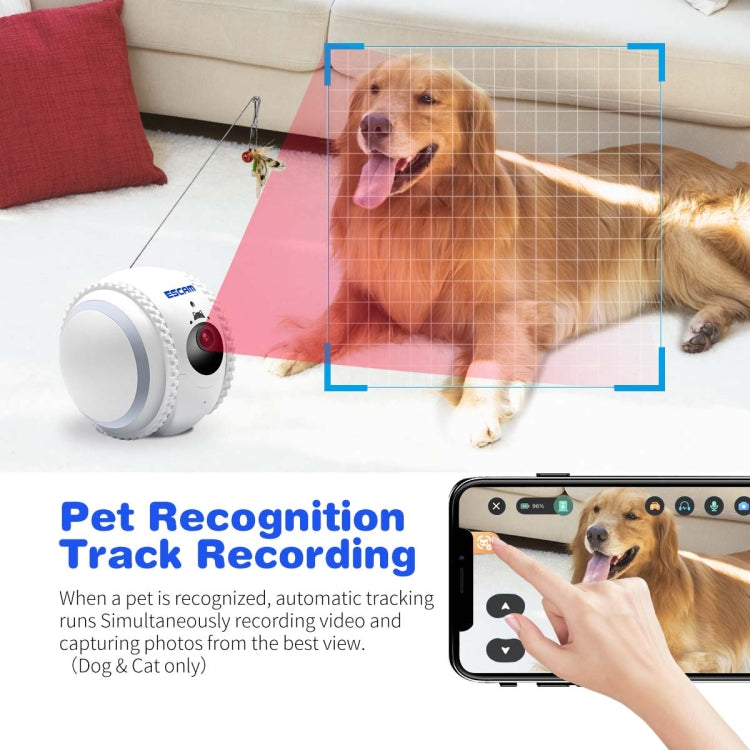 ESCAM QF011 2MP Smart Pet Robot Camera with Night Vision & APP Remote Control, QF011 SUNSKY