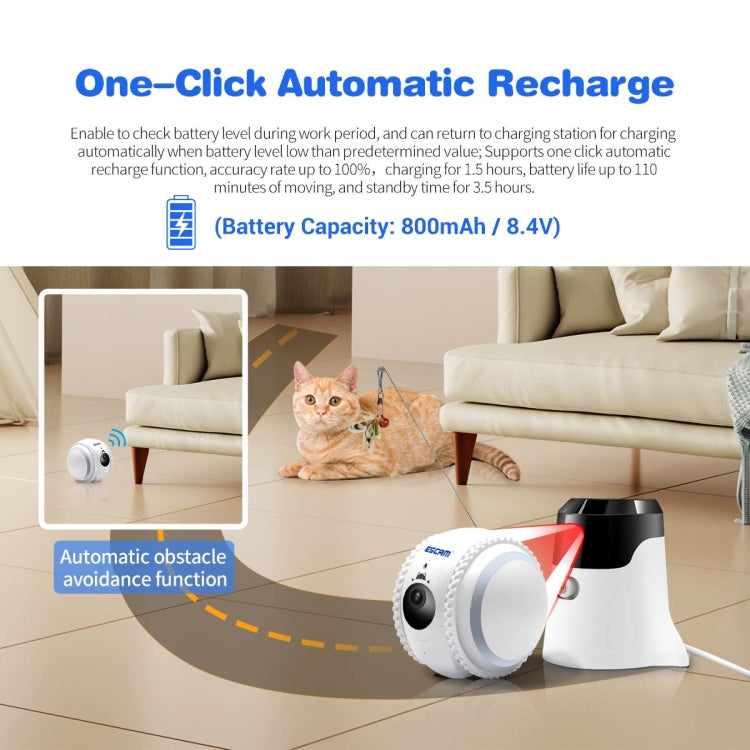 ESCAM QF011 2MP Smart Pet Robot Camera with Night Vision & APP Remote Control, QF011 SUNSKY