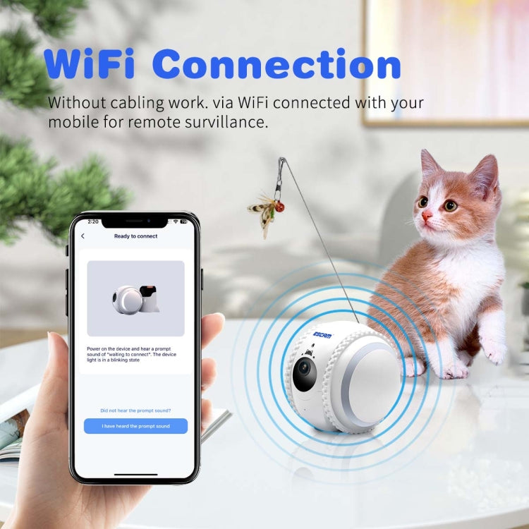 ESCAM QF011 2MP Smart Pet Robot Camera with Night Vision & APP Remote Control, QF011 SUNSKY