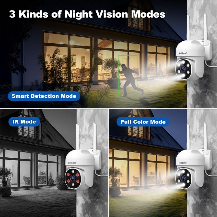 SriHome SH061 2MP AI Humanoid Tracking Infrared Night Vision Camera, EU Plug, US Plug, UK Plug SUNSKY