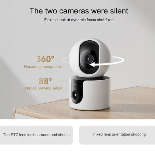 Original Xiaomi Smart Camera C300 Dual Lens Edition 3MP Support AI Detection, US Plug, C300 SUNSKY