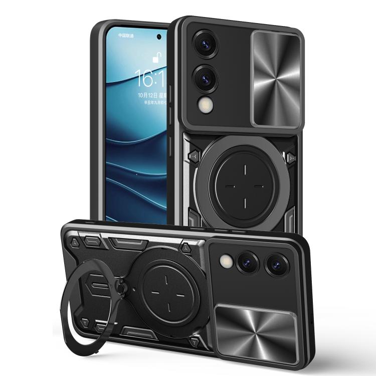 CD Texture Sliding Camshield Magnetic Holder Phone Case, For Samsung Galaxy S25 Edge 5G, For Samsung Galaxy S25 5G, For Samsung Galaxy S25+ 5G, For Samsung Galaxy S25 Ultra 5G - Shello's Creative Boutique