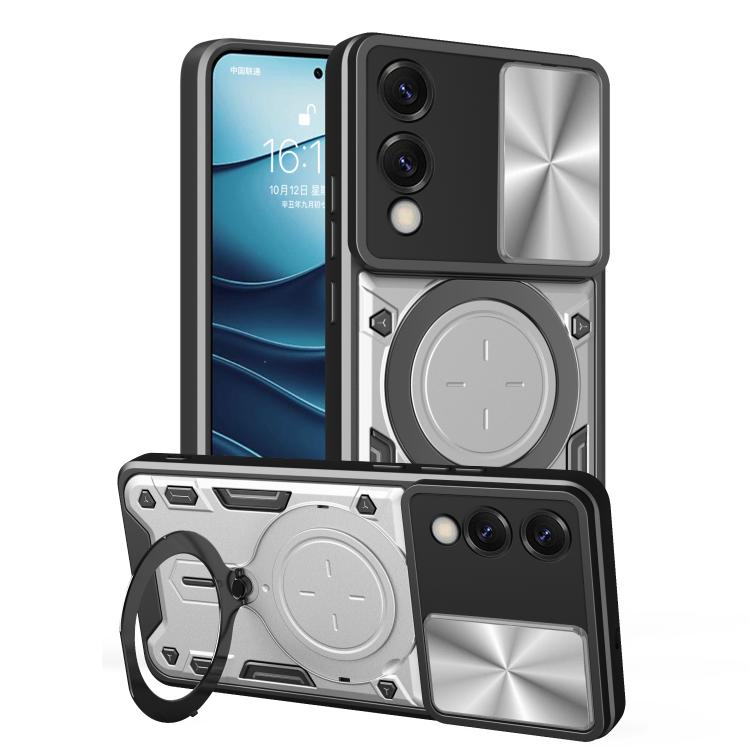 CD Texture Sliding Camshield Magnetic Holder Phone Case, For Samsung Galaxy S25 Edge 5G, For Samsung Galaxy S25 5G, For Samsung Galaxy S25+ 5G, For Samsung Galaxy S25 Ultra 5G - Shello's Creative Boutique