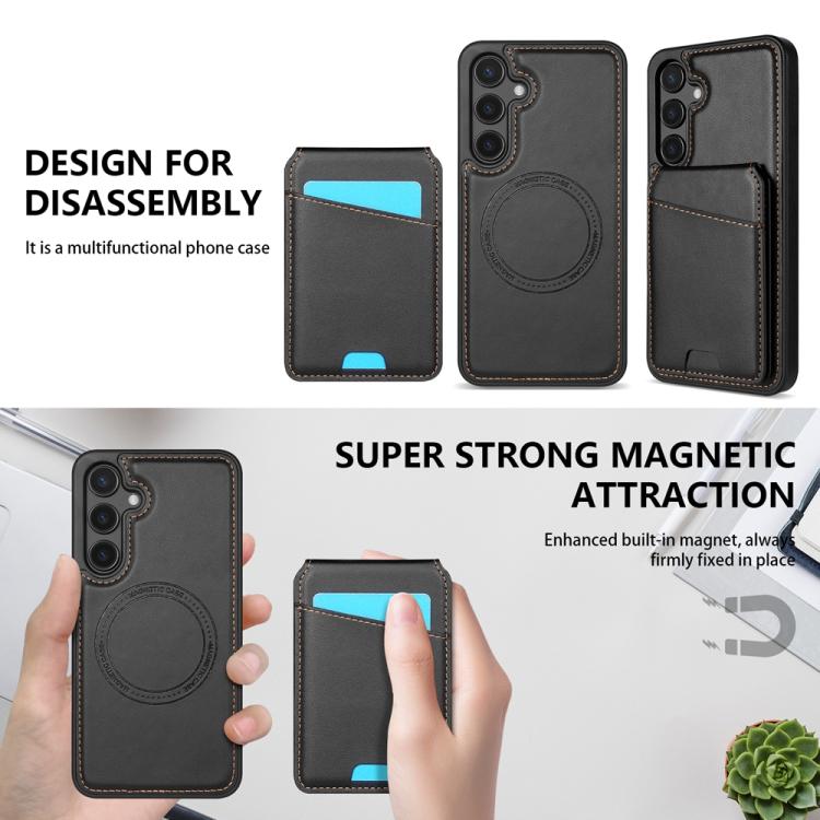 Skin Feel Detachable Card Bag Magsafe Phone Case, For Samsung Galaxy S25 5G, For Samsung Galaxy S25+ 5G, For Samsung Galaxy S25 Ultra 5G, For Samsung Galaxy S24 FE 5G SUNSKY