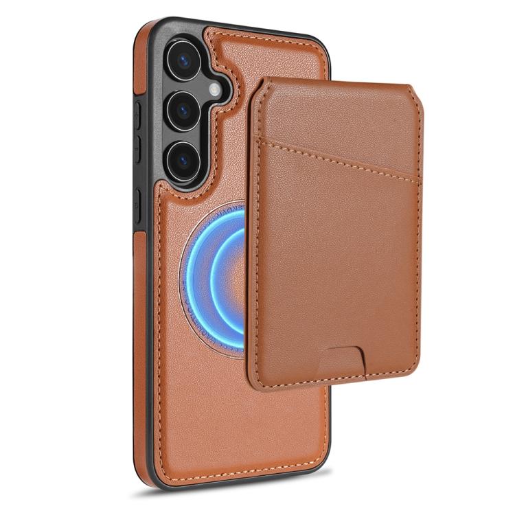 Skin Feel Detachable Card Bag Magsafe Phone Case, For Samsung Galaxy S25 5G, For Samsung Galaxy S25+ 5G, For Samsung Galaxy S25 Ultra 5G, For Samsung Galaxy S24 FE 5G SUNSKY