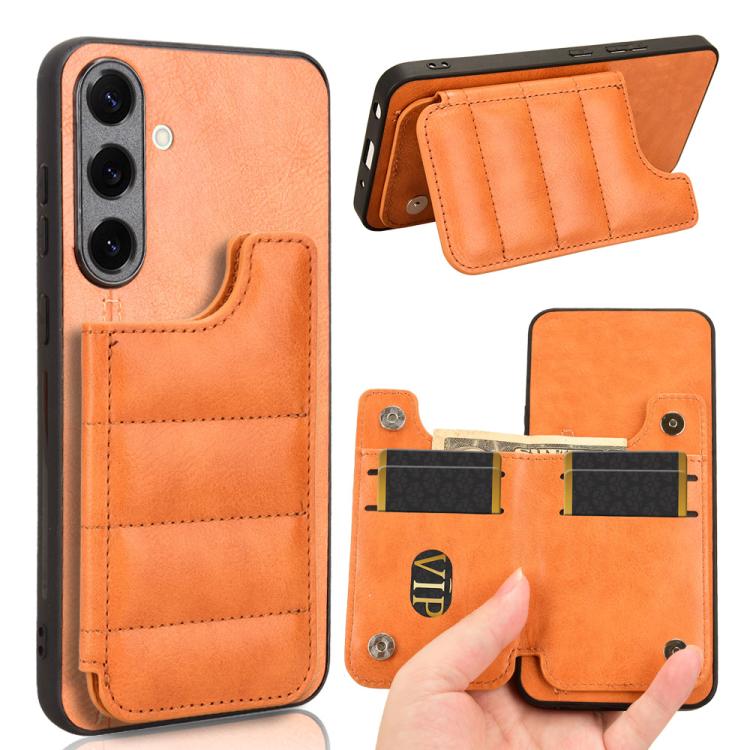Cow Pattern Sewing Card Bag Phone Case, For Samsung Galaxy S25 5G, For Samsung Galaxy S25+ 5G, For Samsung Galaxy S25 Ultra 5G - Shello's Creative Boutique